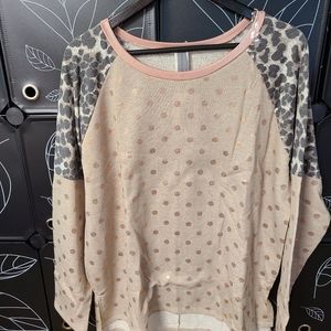 Honeyme polka dot and leopard top